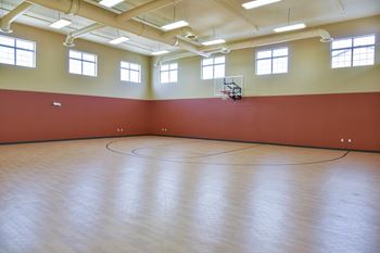Indoor basketball gym